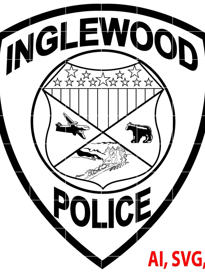 Inglewood Police Badge, Logo, Seal, Custom, Ai, Vector, SVG, DXF, PNG, Digital