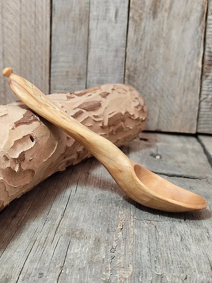 Ninth anniversary gift, Willow wood gift, Wedding anniversary willow, Handmade wooden teaspoon, Small measuring spoon