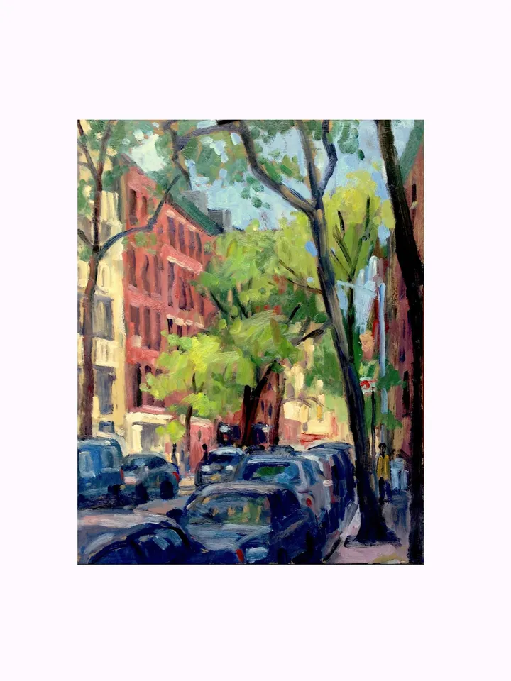 East Village Cityscape Painting - 6th St and Ave A/NYC - 11x14 Oil on Panel, Urban New York Landscape, Plein Air Impressionist Original