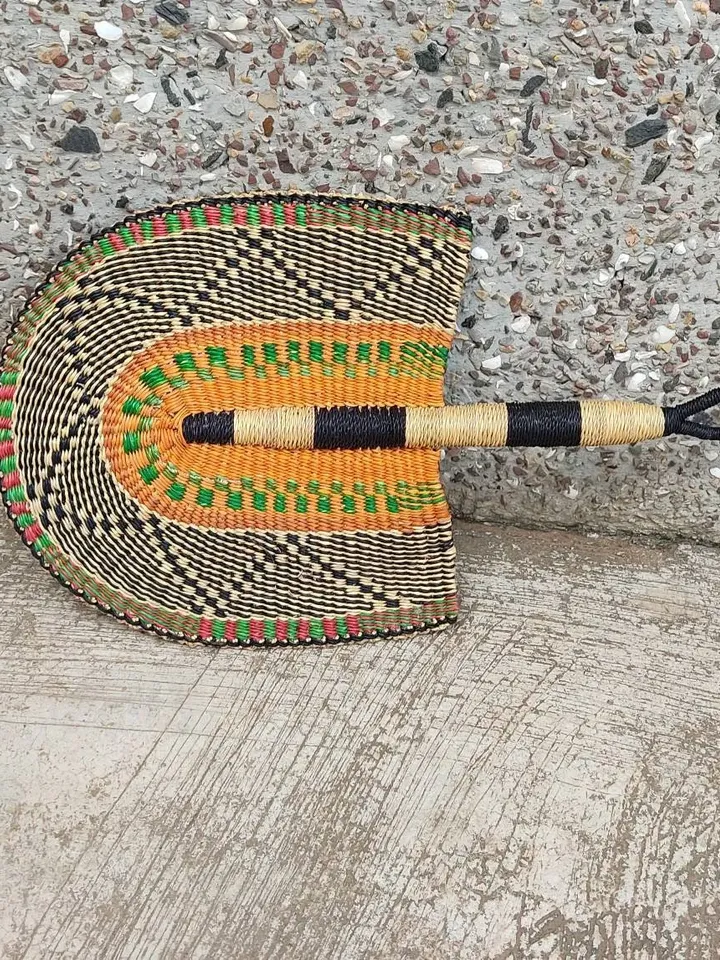 African straw fan | Wedding fan | Hand fan wedding | Home decor | Gift for her | Bolga basket | Hand fan vintage | Wall decor |