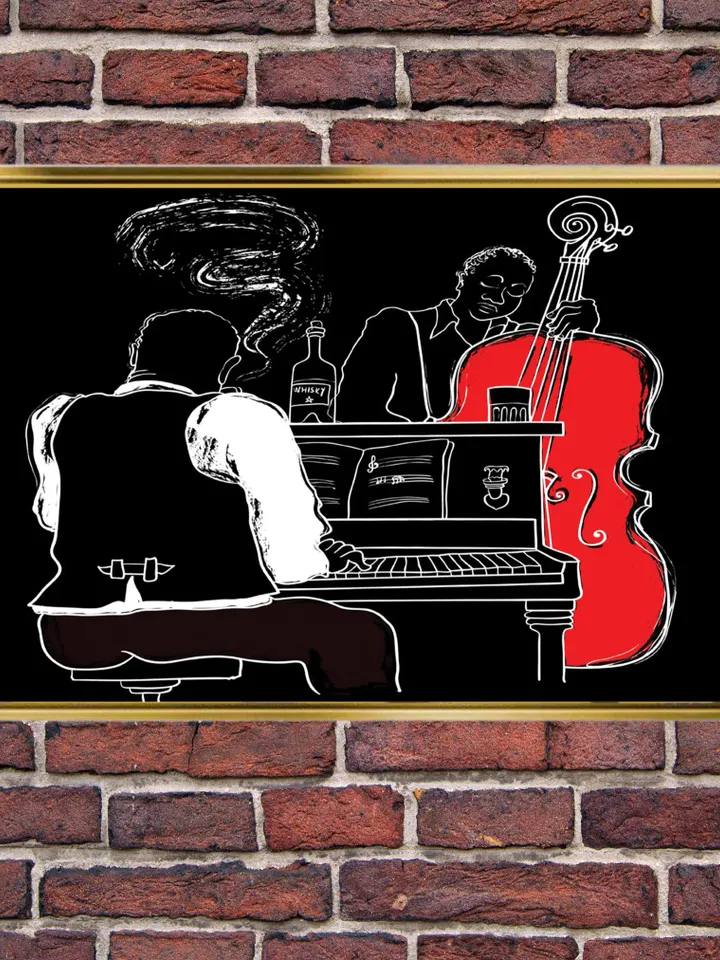 Pianist Print on Canvas , Floating Frame Option, Modern Wall Art, Extra Large Canvas Wall Art
