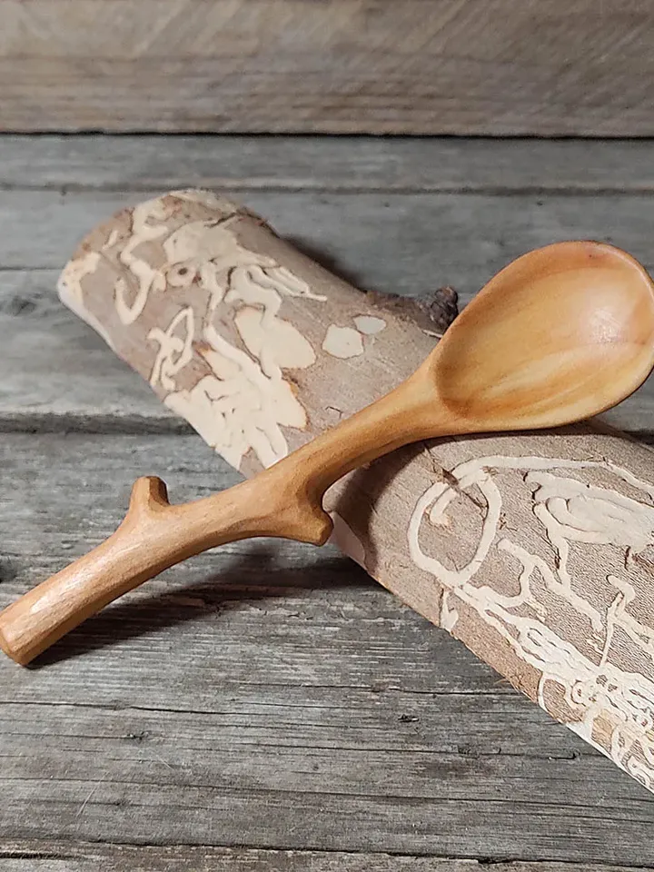 Ninth anniversary gift, Willow wood gift, Wedding anniversary willow, Handmade wooden teaspoon, Small measuring spoon