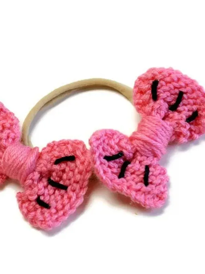Yarn Watermelon Bow Set, Fruit Hair Clip, Bows on Nylon Headband or Clip, Hair Bows for Girls, Pink Piggies Hair Clips, Large Big Hair Bows