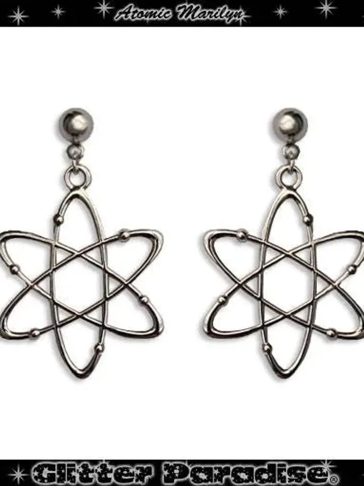 Atomic Marilyn - Earrings - Atoms Jewelry - Mid-Century Modern - Retro Science - Big Bang Theory - Biology - Franciscan - Glitter Paradise®