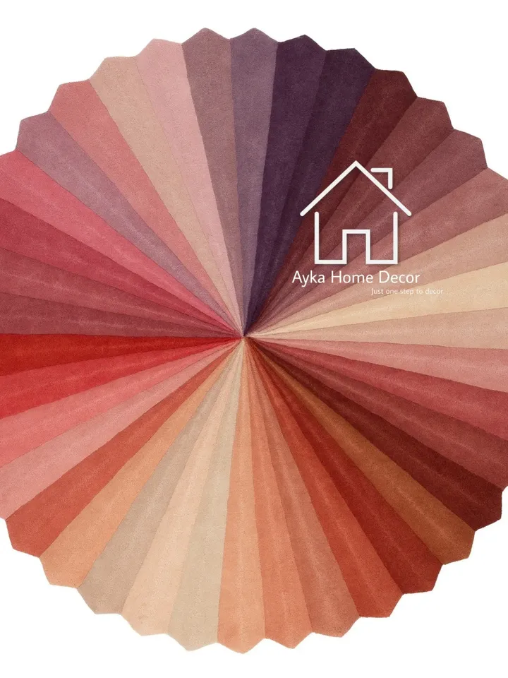 Multi Ribo Round Shape Colourful rug Handmade Area Rug Hand Tuft Rugs Modern Rugs for Living Room Rugs Bedroom rug Designer Area Rug
