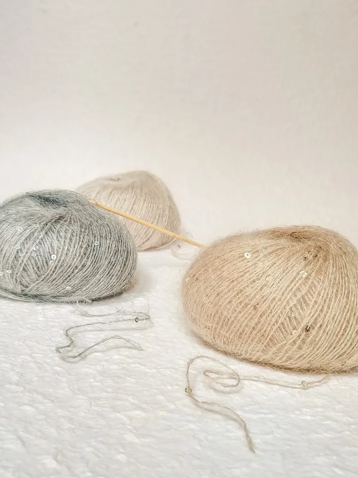 Sesia Bluebell Mohair blended Silk with sparkling sequins <MADE IN ITALIA>