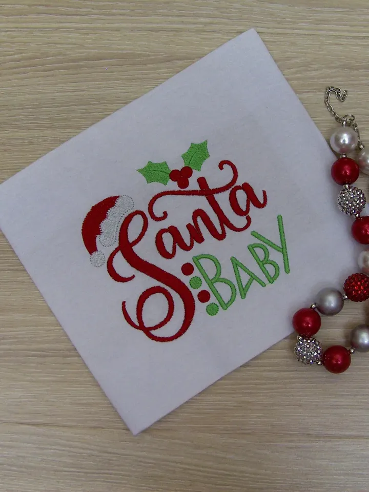 Christmas Santa Baby 1st Christmas Baby Santa Design applique for Machine Embroidery