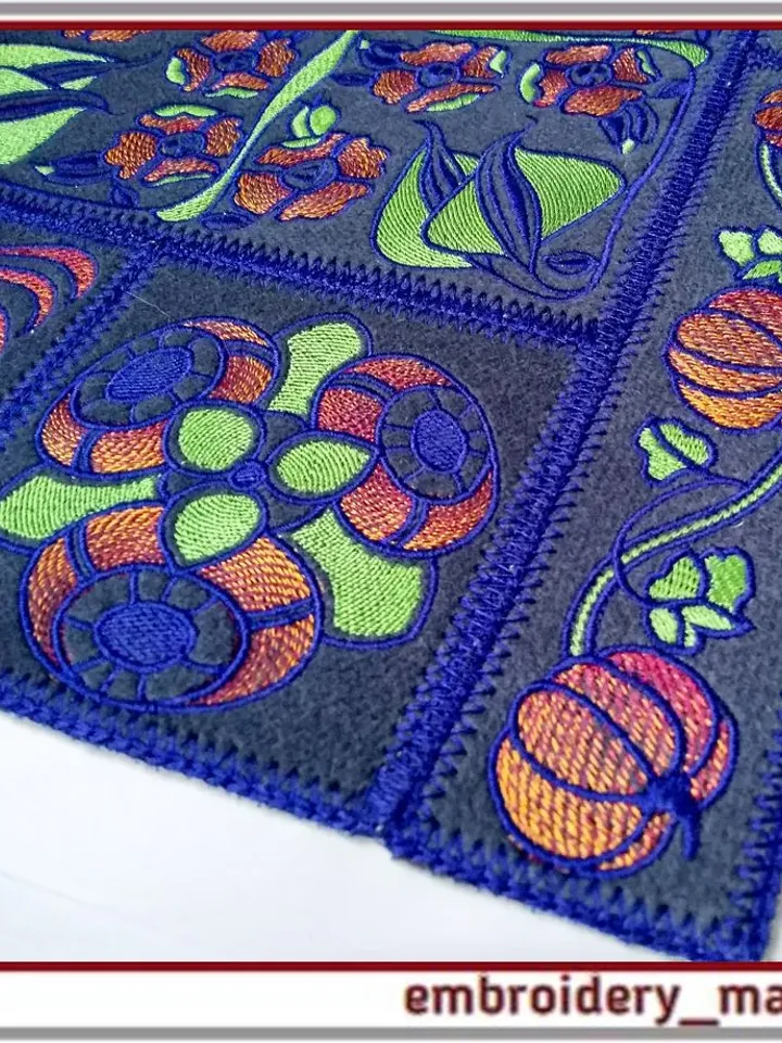 Set 2 for patchwork with flower Machine Embroidery design