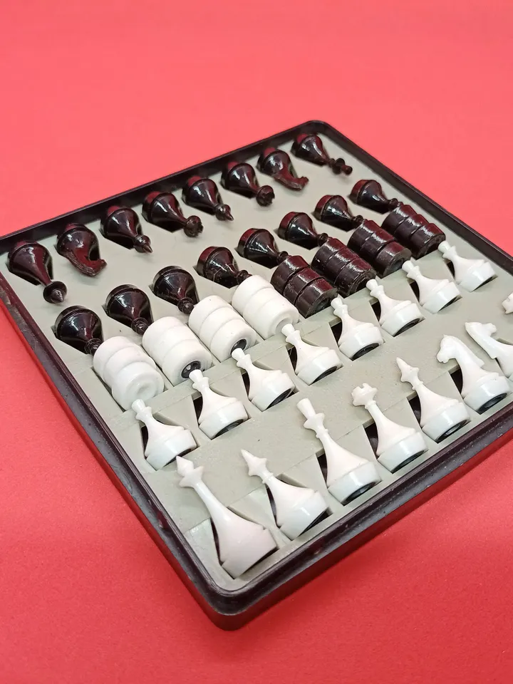 SOVIET TRAVEL CHESS Set Mini chess and checkers with magnet Vintage chess and checkers from the ussr