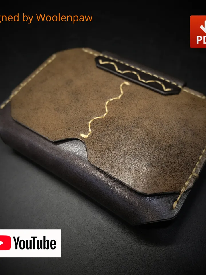 Leather pattern - pasport wallet "FUTURE" + video tutorial.PW7