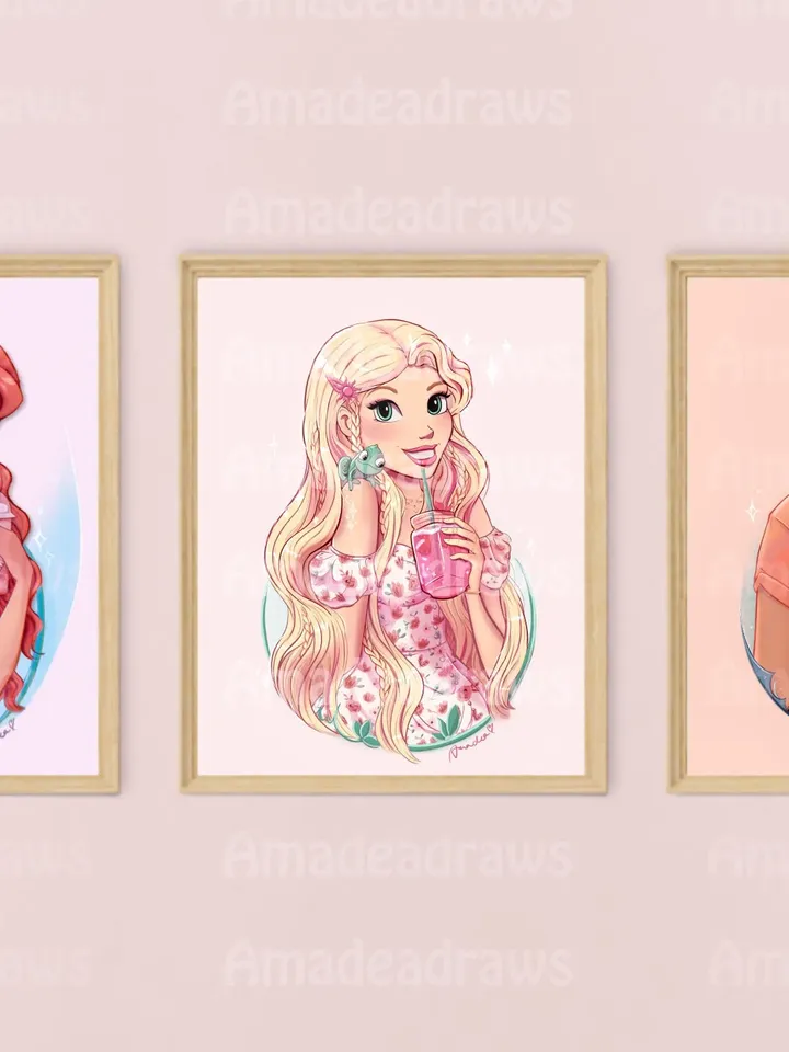 Mega Princess BUNDLE Matte Stickers and Art Prints | Disney Wall Art | Home Decor Print | Family Home Print | Small Gift | Disney Gift