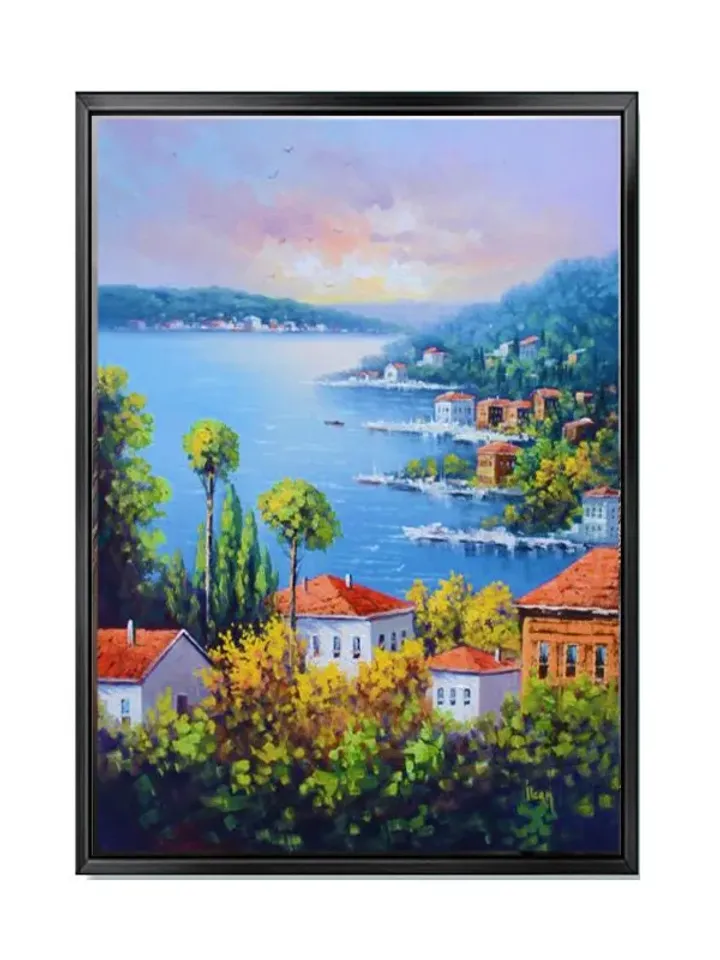 İstanbul Landscape Print on Canvas , Floating Frame Option, Modern Wall Art, Extra Large Canvas Wall Art