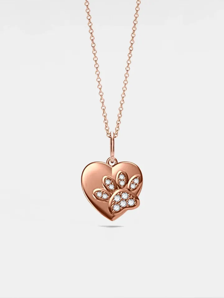PERIMADE Heart Paw Photo Locket Necklace • Personalized Waterproof Picture Charm • Minimalist Pet Memorial Jewelry • Trendy Best Friend Gift