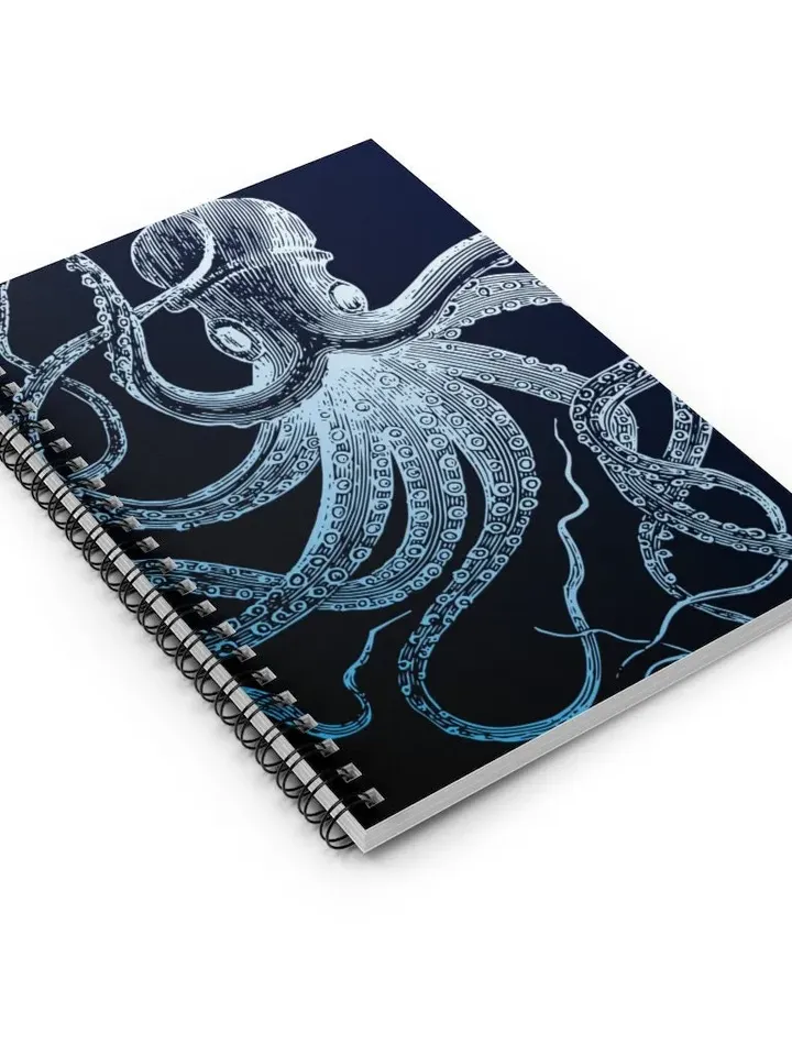 White Squid 6X8" Spiral Notebook | Octopus Ruled Line Notebook, White Giant Squid, Sea Creature Lover's Gift