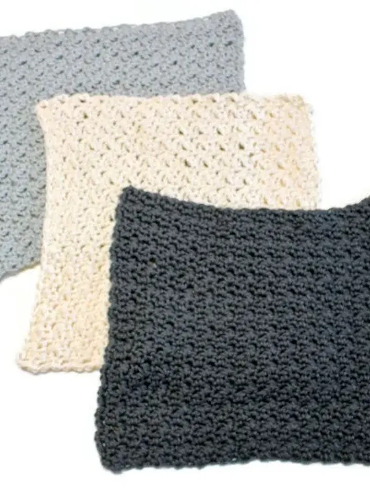 Crochet Washcloth Set, Dishrags for Wedding Gifts, New Home Décor, Bridal Shower Gift Ideas, Gifts for Her, Mother's Day Items, Set of Three