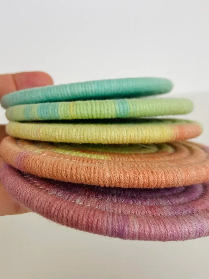 Rainbow coaster set of 5, diameter 4''
