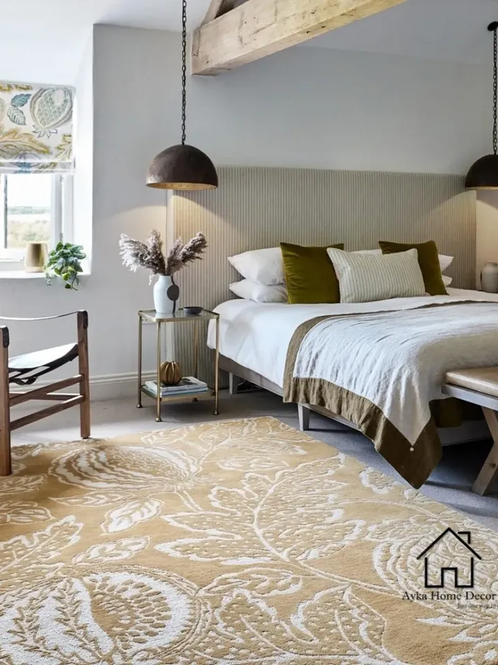 Floral Hand Tufted Area Rug 100% Woolen Carpet For Hall Kitchen Living Room Kids Room Dining Room Bath Room Bed Room Rug
