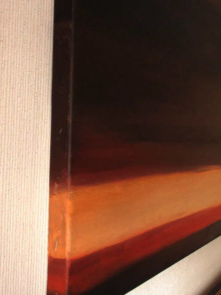 "PEACH JUICE." Original Oil Painting on Canvas, Minimalist Still Life Painting by "Walperion Paintings"