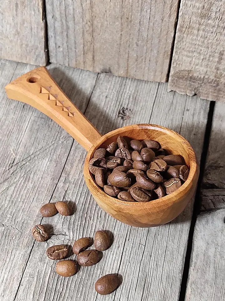 Handmade wooden coffee scoop Tea scoop Wood gift coffee lovers Wood anniversary year Cherry wood spoon anniversary gifts
