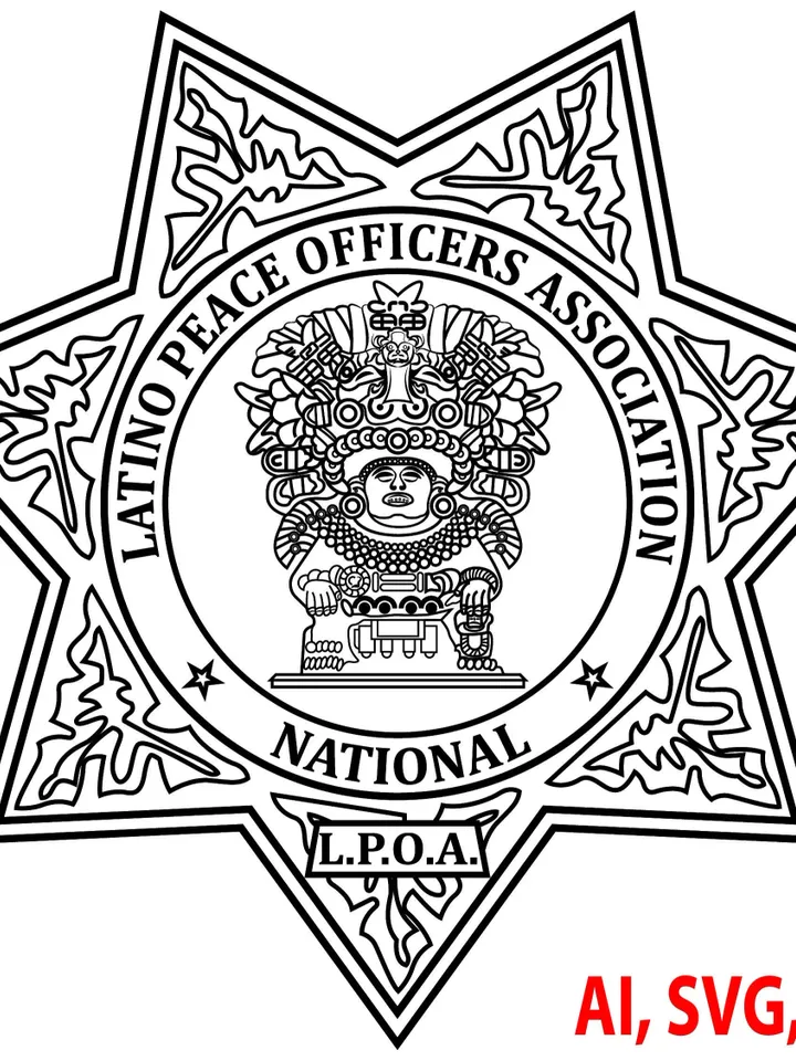 National Latino Peace Officers Association Badge, Logo, Seal, Custom, Ai, Vector, SVG, DXF, PNG, Digital