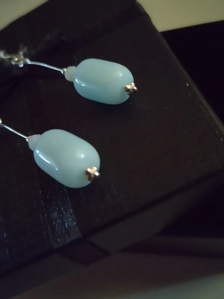 Sterling silver earrings with amazonite Silver sterling earrings with amazonite
