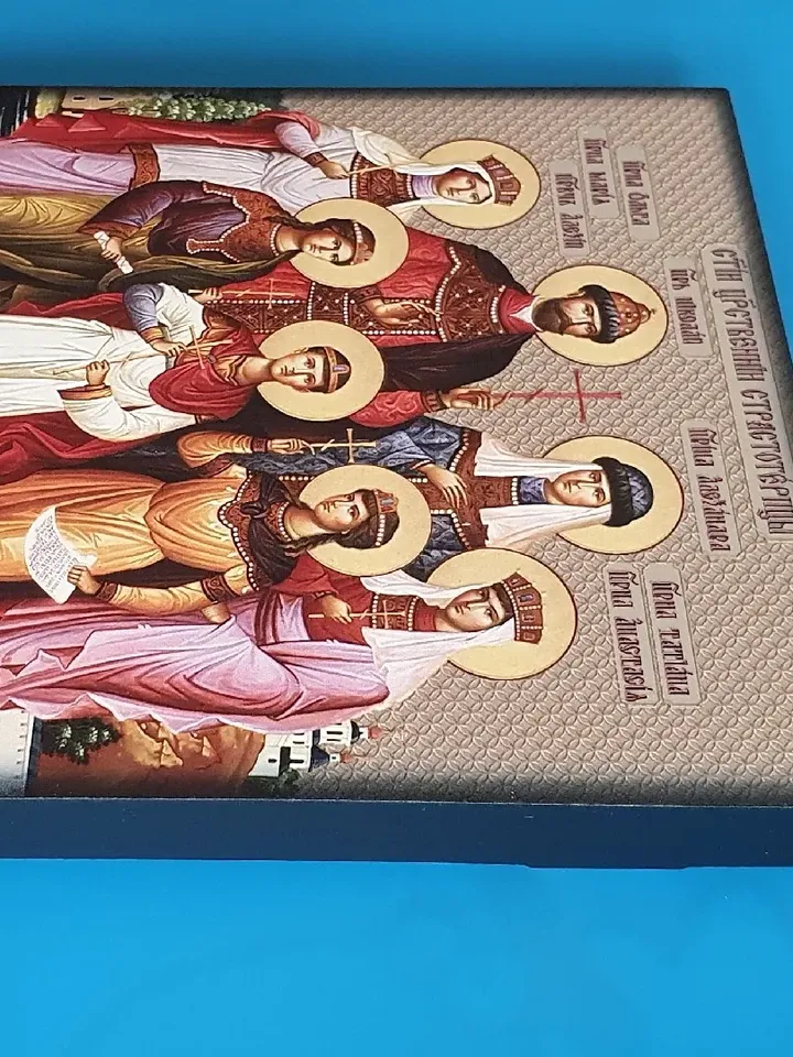The Imperial Romanov Family Nicholas II, Tsarina Alexandra, princess Anastasia Romanov orthodox wooden icon 6.2x5"