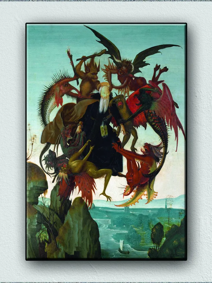 Michelangelo Tormento di sant'Antonio Print on Canvas , Floating Frame Option, Modern Wall Art, Extra Large Canvas Wall Art