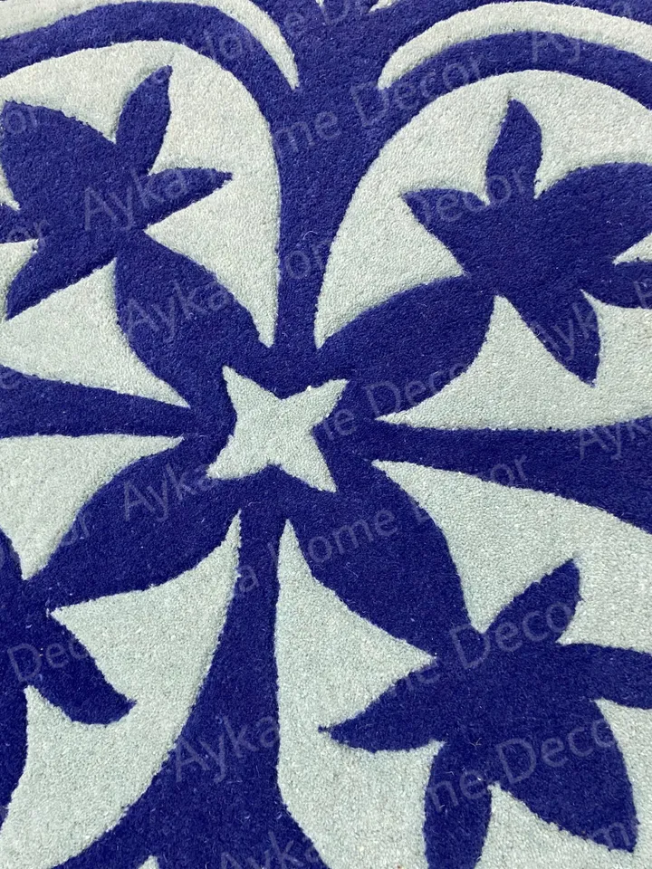 Whito Stip Woolen Handmade Area Rug For Hall Kitchen Living Room Bed Room Bath Room Dining Room Kids Room Carpet / Christmas Gift / Rugs