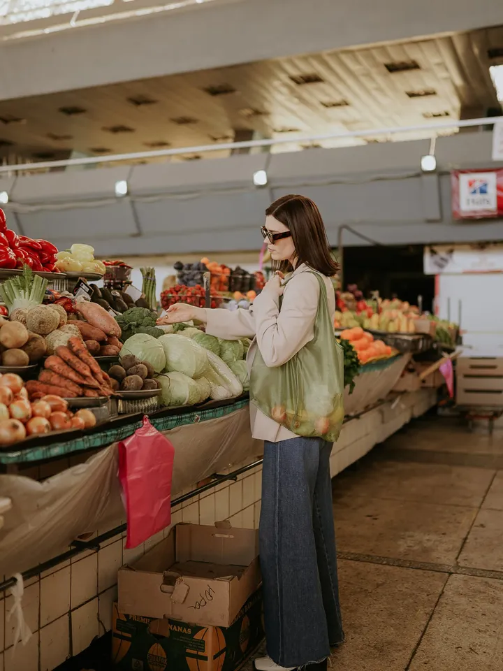 Produce bags Vegetable bag Farmers market Reusable grocery bag