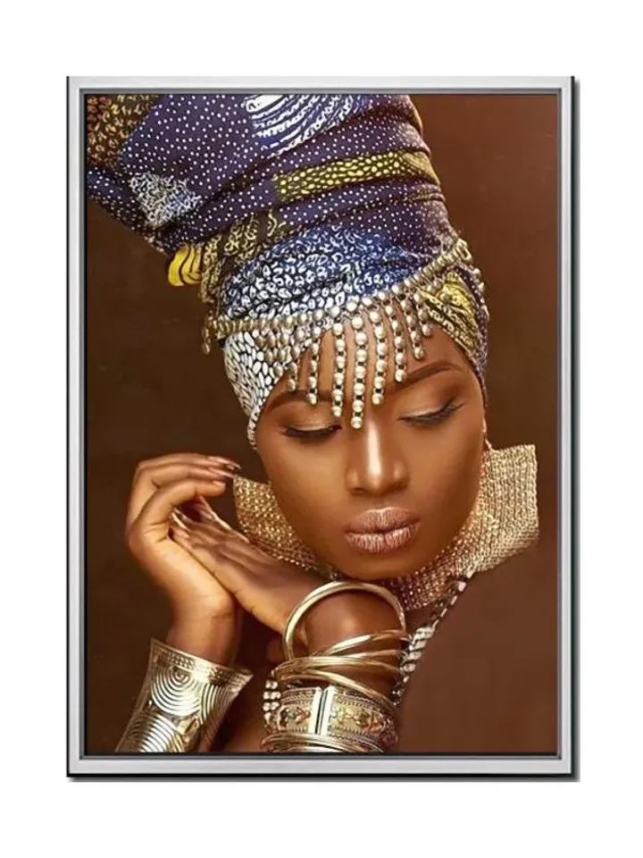 Dark Woman Print on Canvas , Floating Frame Option, Modern Wall Art, Extra Large Canvas Wall Art