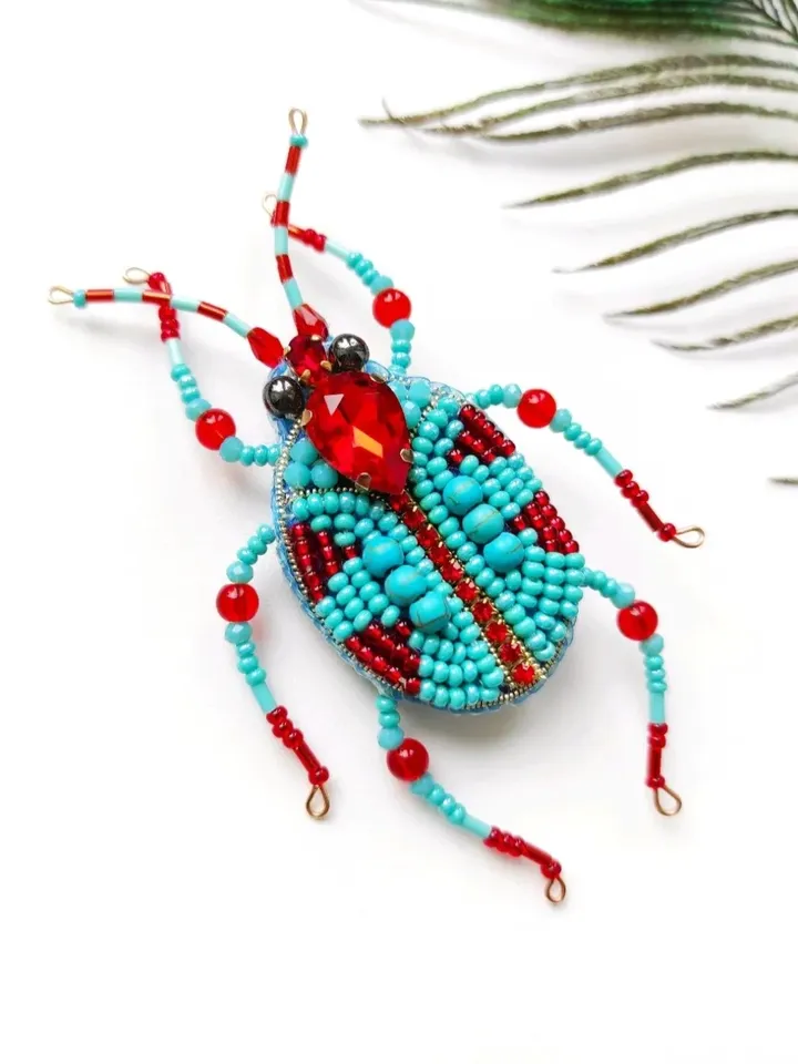 Beaded insect brooch, insect pin, mooth brooch, butterfly brooch, bug pin, bee brooch, bug brooch, insects, madam toto