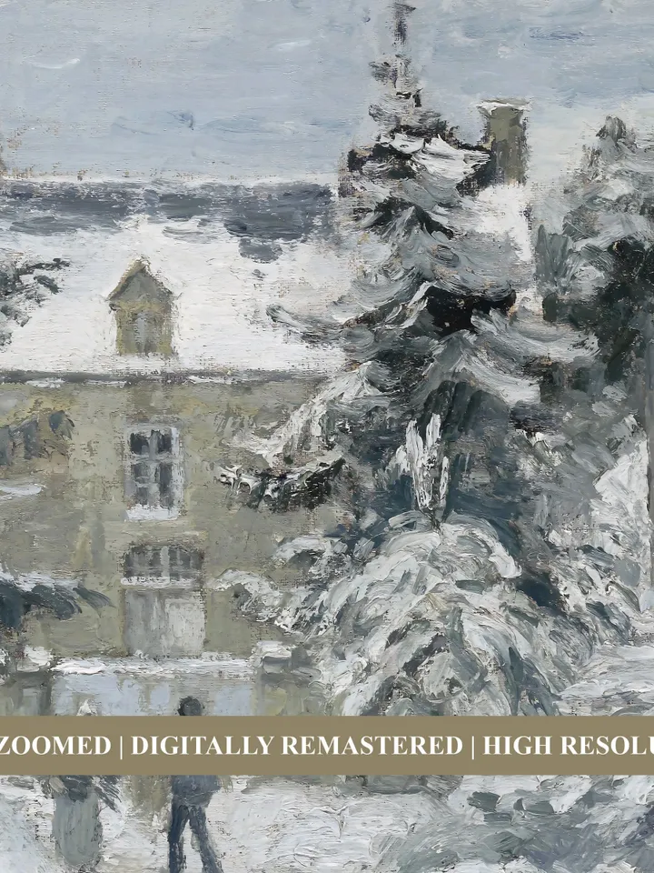 Antique Winter Village Painting, Christmas Art, Printable Holiday Decor Digital Download | 347