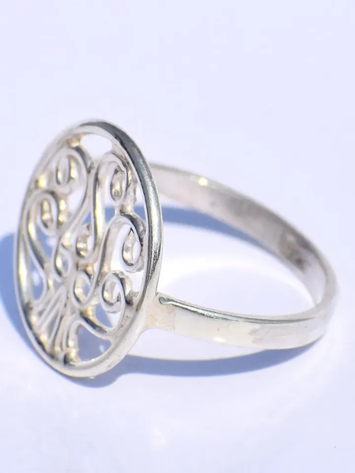 Spiral Ring, Silver Handcrafted Ring, 925 Sterling Silver Ring, Silver Tree Ring, Silver Dainty Ring, Silver Thin Ring, Silver Promise Ring