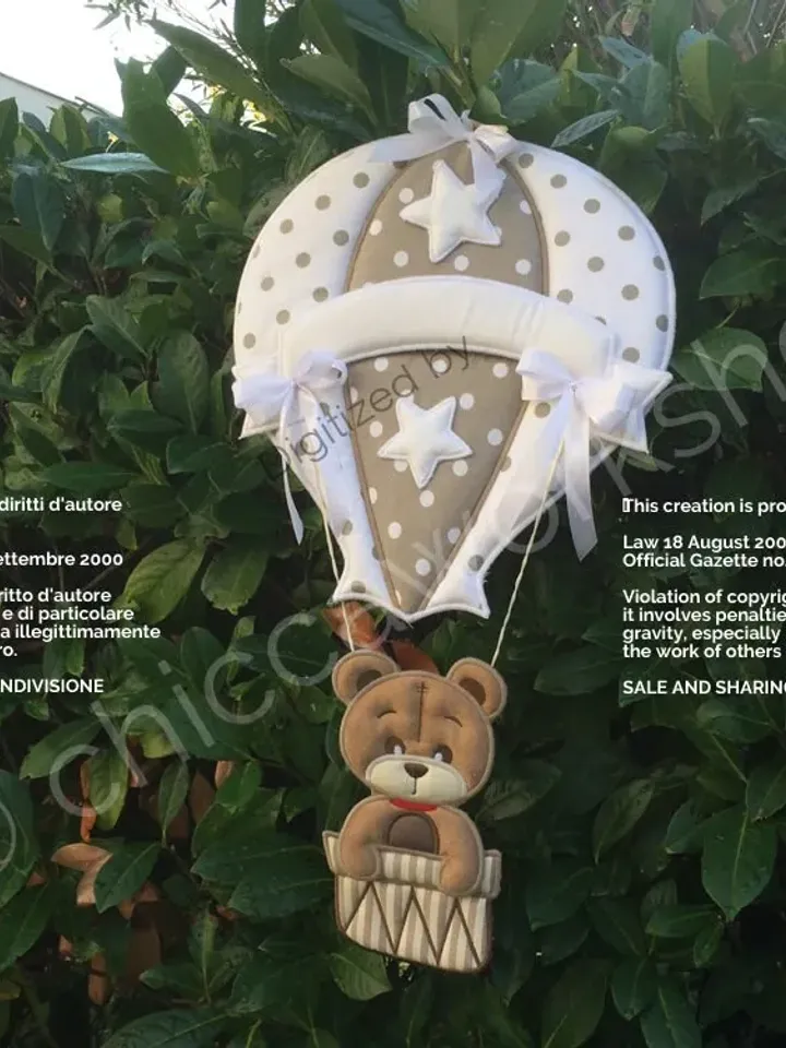 ITH Ghirlanda Mongolfiera - Ricamo a macchina con tutorial