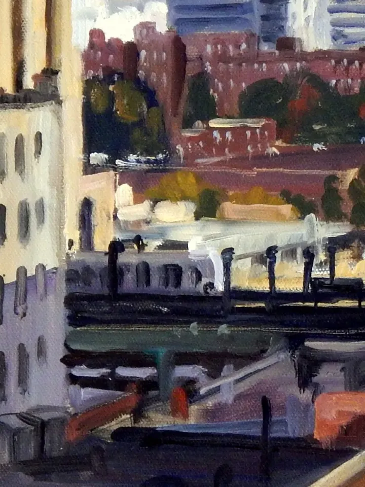 New York City Landscape -Bronx View/Inwood/NYC- 16x20 Oil on Canvas, Plein Air Impressionist Fine Art, Signed Original Cityscape