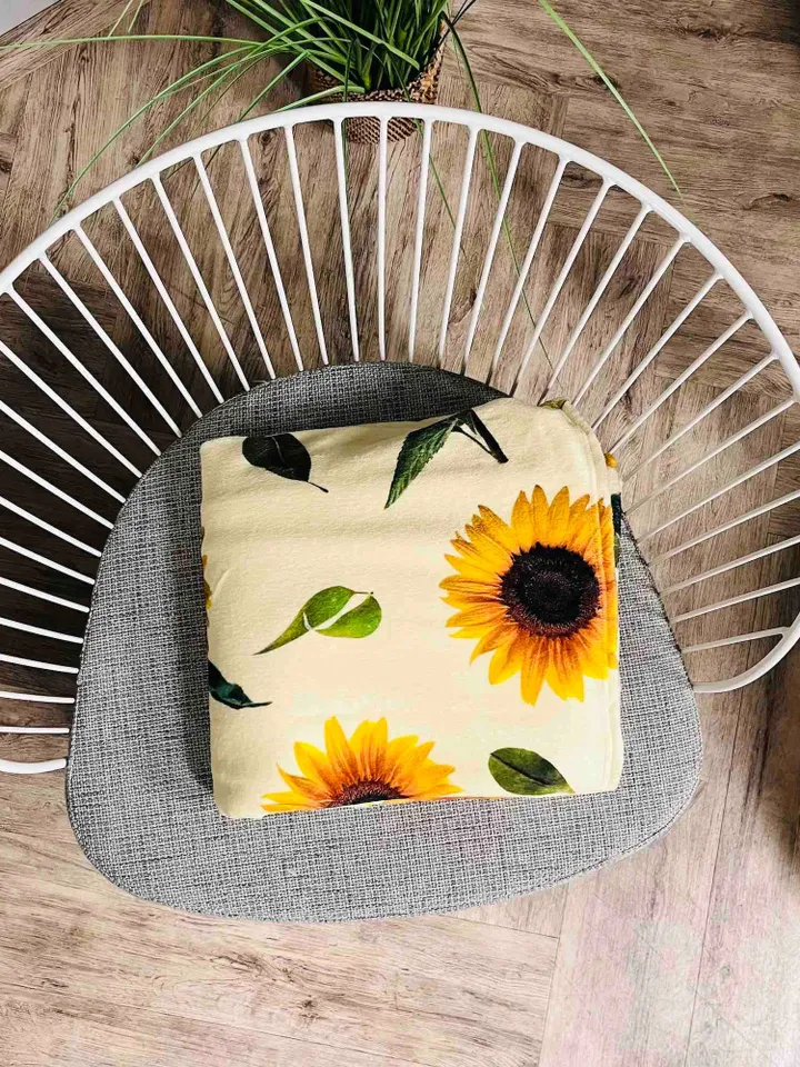 Sunflower throw blanket / floral blanket / yellow blanket / boho blanket / sunflowers fleece / flowers blanket / sunflower decor