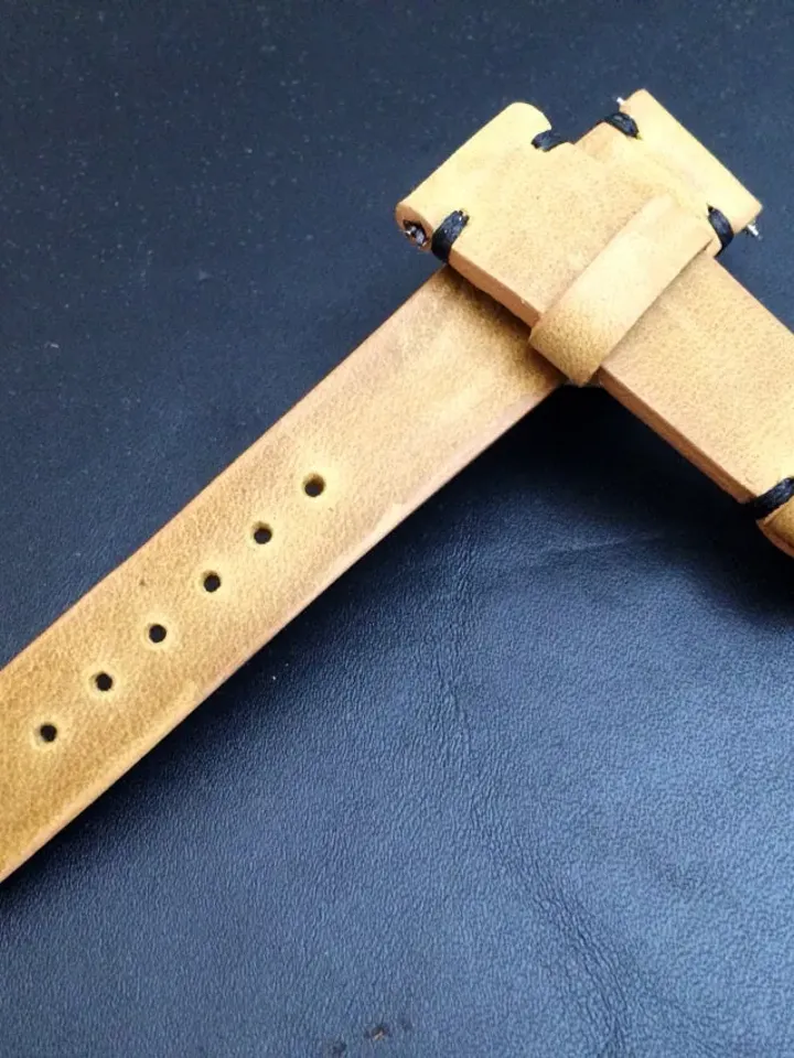 Leather Watch Strap 20mm, Beige watch band, 18mm 19mm leather watch band, watch strap, FREE SHIPPING