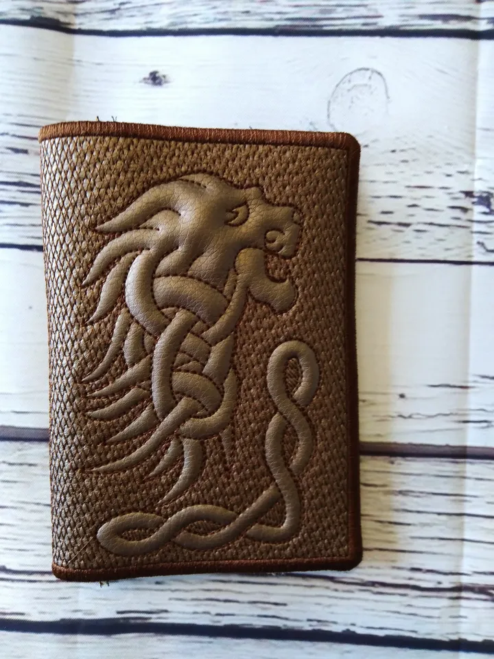 embroidery designs In the Hoop Passport cover trapunto lion Machine embroidery case ITH wedding embroidery File Instant Download.