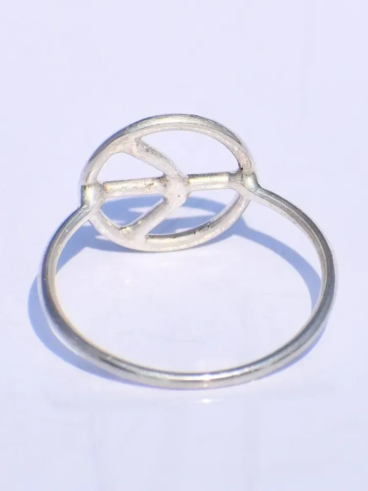 Silver Peace Ring, Silver Hollow Ring, Handmade Ring, 925 Silver Ring, Bohemian Ring, Unisex Jewelry, Knuckle Ring, Yoga Ring, Gift For Her