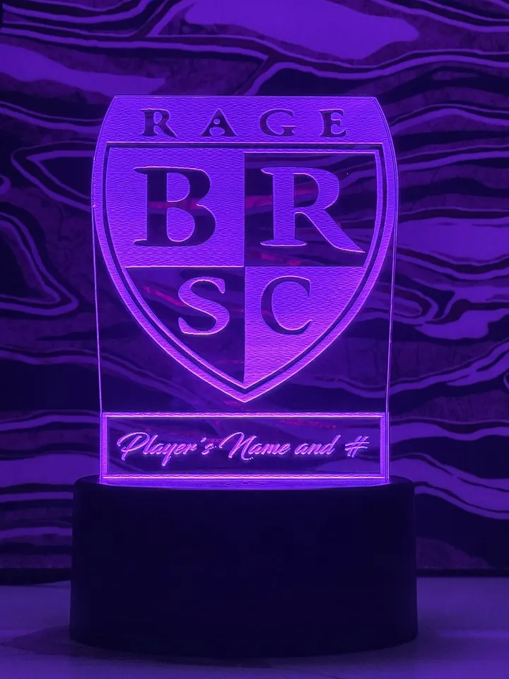 Team Sports RGB Light Up Plaque Acrylic Sign With Player Customization