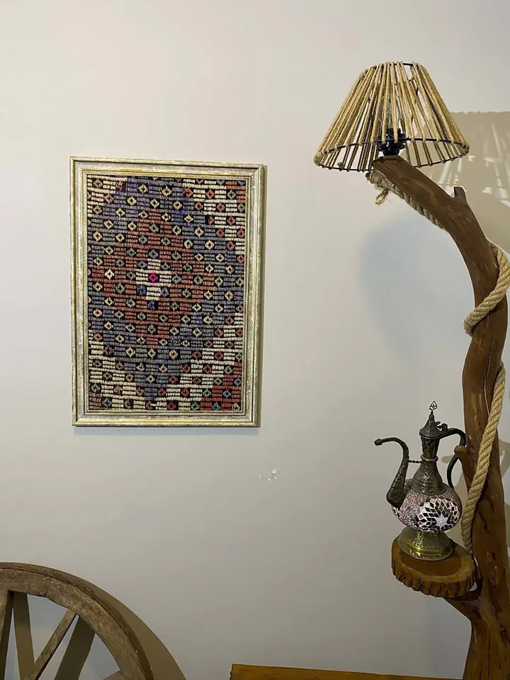 Vintage wall kilim art, unique hand-woven woolen kilim on the wall, home decor , 50x70 cm