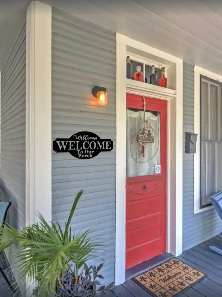 Welcome to our Porch Personalized Metal Sign, Front Porch Decor with Family Name, Sitting Porch Decor, Backyard Decor