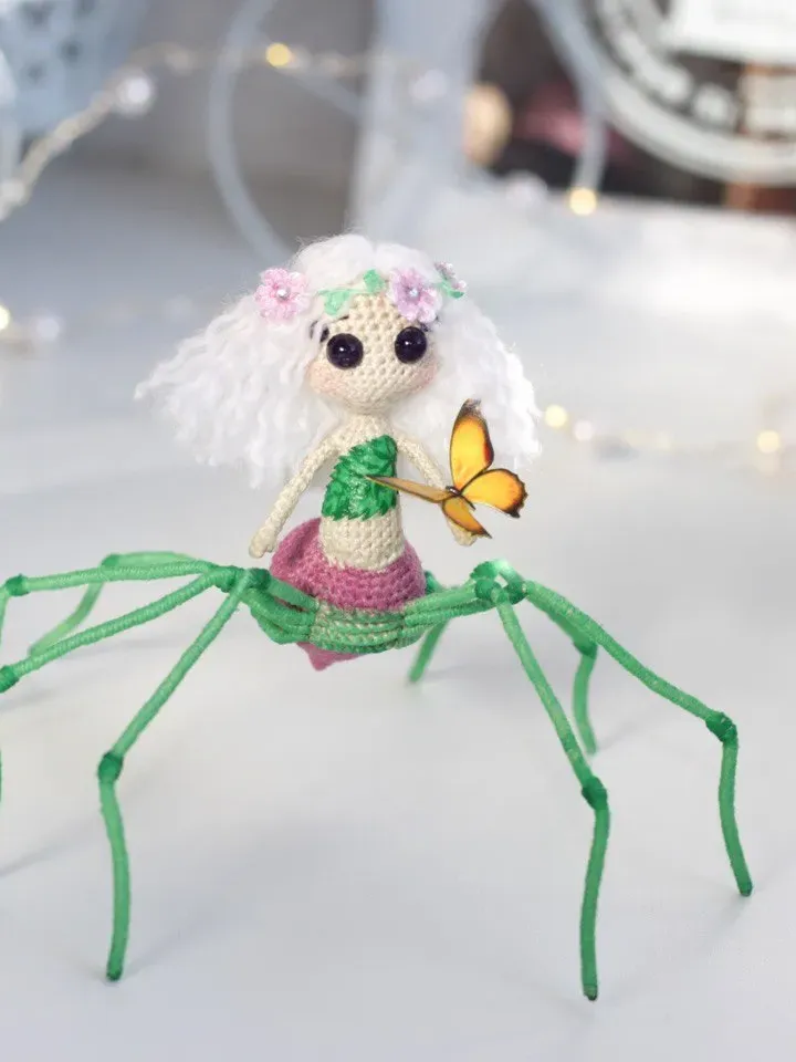 Creepy cute doll spider halloween gift for best friend collectibles art doll horror small gift for mom