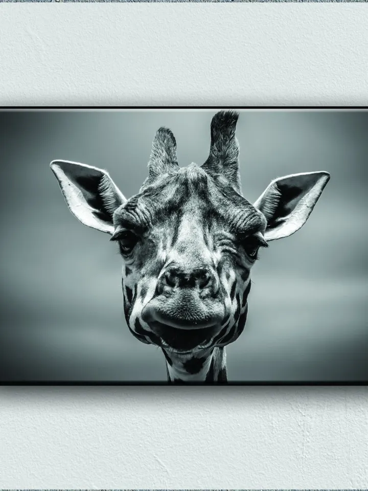 Giraffe Print on Canvas , Floating Frame Option, Modern Wall Art, Extra Large Canvas Wall Art