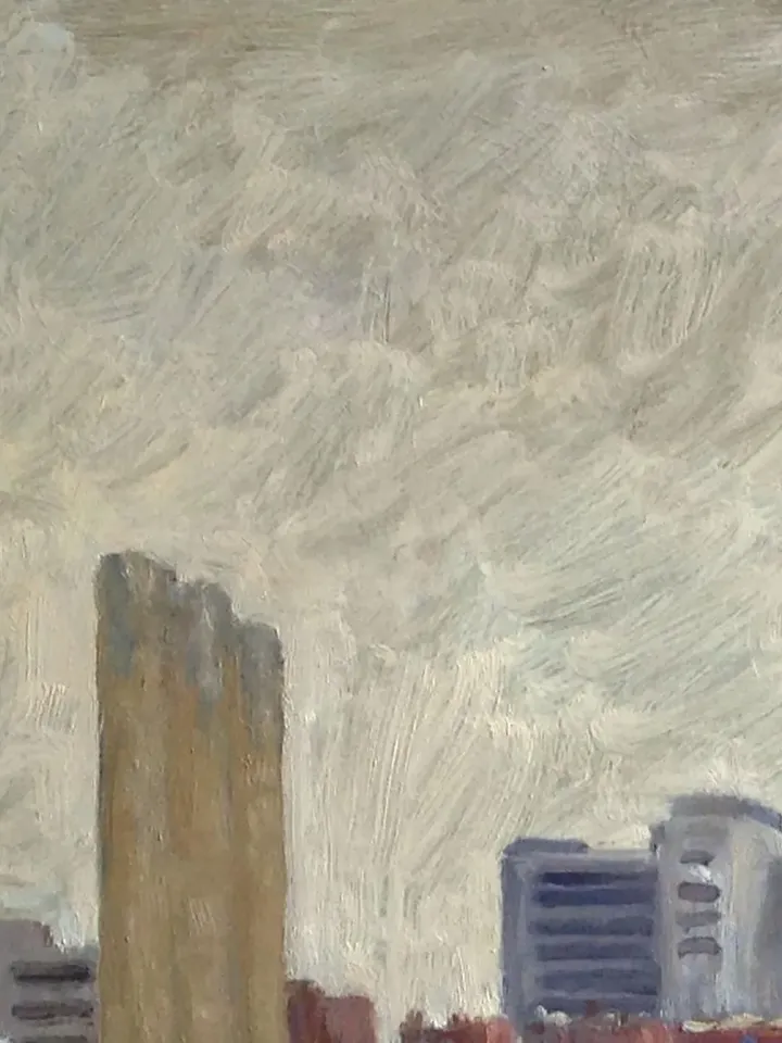 Original Winter Cityscape Painting - Inwood Snow Day/Bronx View - 11x14 Oil on Panel, NYC Urban Impressionism, Signed New York Landscape
