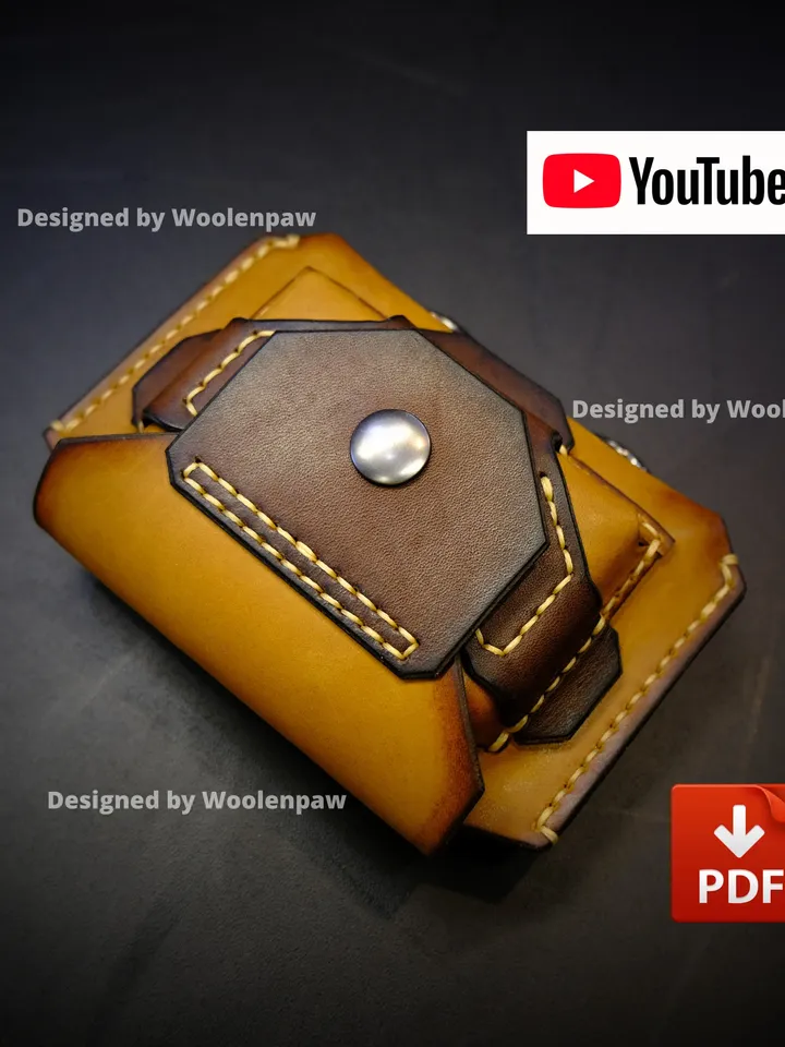 Leather pattern - Belt Wallet - Cosmo. PDF/SVG