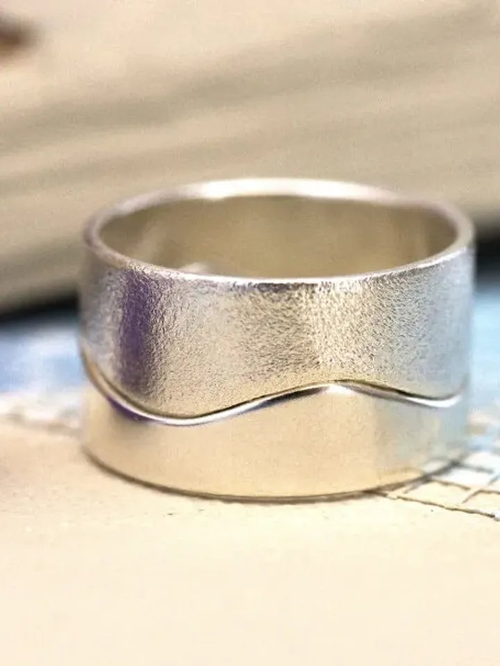 Sterling Silver 2-in-1 Ring, Friendship Ring, Wedding Ring $276.00 ...