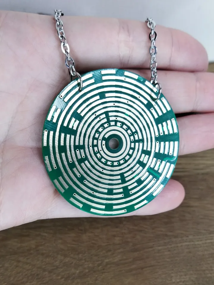 Circuit board necklace Cyberpunk necklace recycled Green futuristic pendant jewelry Tech geek gifts