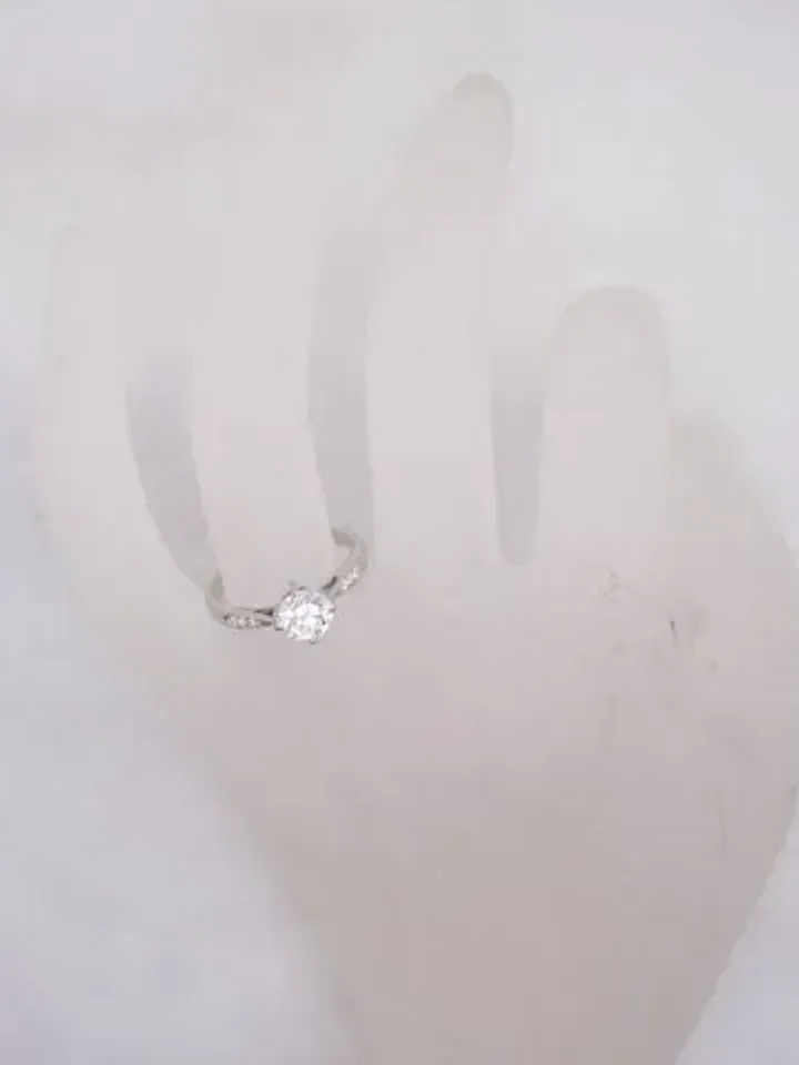 Solid 14K White Gold 6MM Round Moissanite Fashion Engagement&Wedding Ring/ Diamond Ring