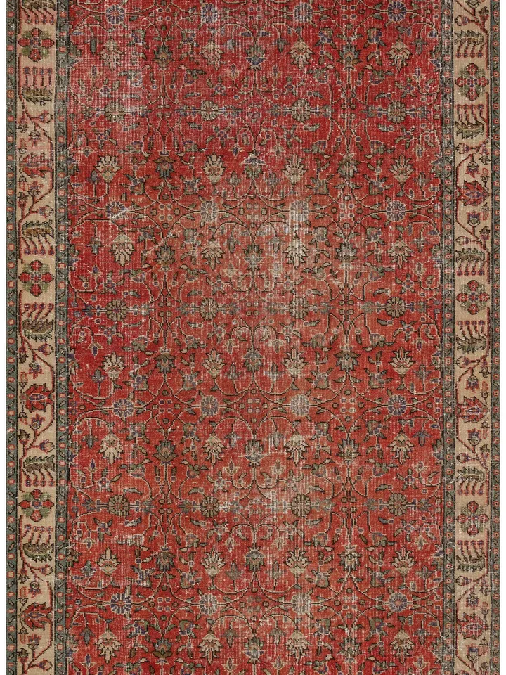 Add a Touch of Bohemian Elegance with this Stunning Red Turkish Rug